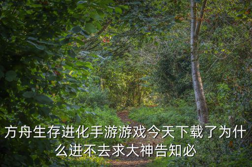方舟生存进化手游游戏今天下载了为什么进不去求大神告知必
