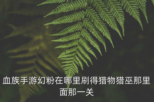 血族手游幻粉在哪里刷得猎物猎巫那里面那一关