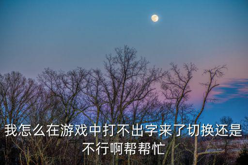 我怎么在游戏中打不出字来了切换还是不行啊帮帮忙