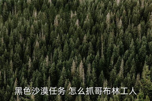 黑色沙漠任务 怎么抓哥布林工人