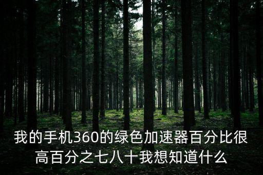我的手机360的绿色加速器百分比很高百分之七八十我想知道什么