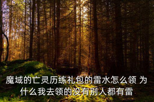 魔域的亡灵历练礼包的雷水怎么领 为什么我去领的没有别人都有雷