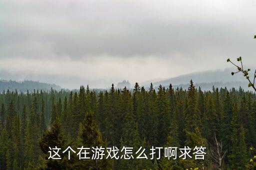 这个在游戏怎么打啊求答