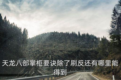 天龙八部掌柜要诀除了刷反还有哪里能得到