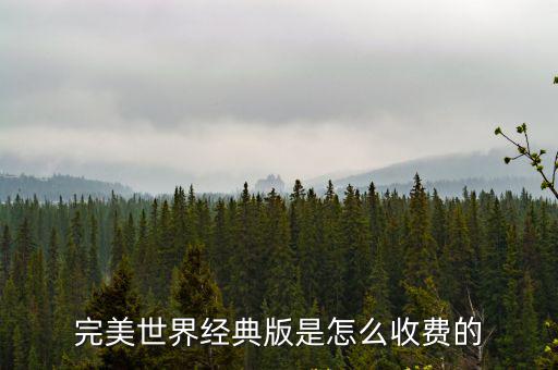 完美世界经典版是怎么收费的