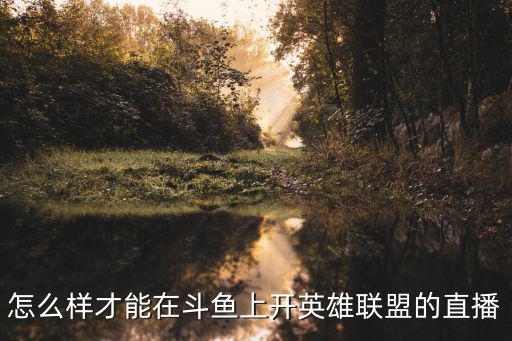 怎么样才能在斗鱼上开英雄联盟的直播