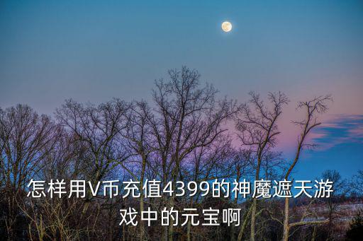 怎样用V币充值4399的神魔遮天游戏中的元宝啊