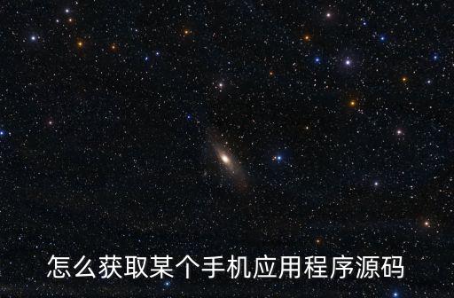 怎么获取某个手机应用程序源码
