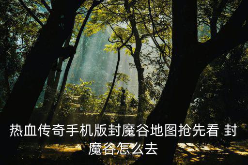 热血传奇手机版封魔谷地图抢先看 封魔谷怎么去