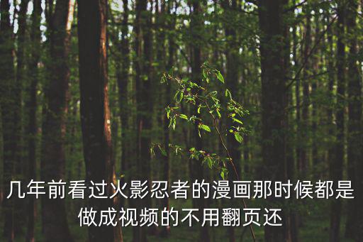 几年前看过火影忍者的漫画那时候都是做成视频的不用翻页还