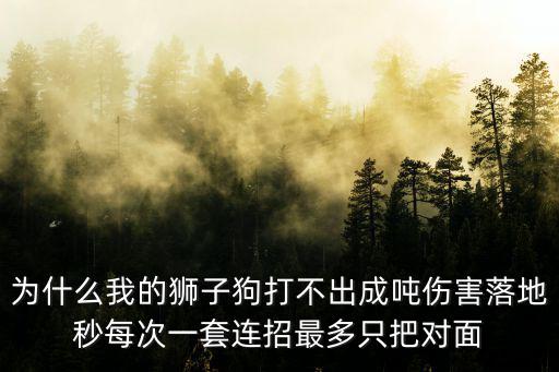 手游狮子狗怎么打出最高伤害，狮子怎么连招打出最高伤害