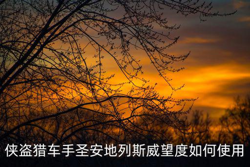 侠盗猎车手圣安地列斯威望度如何使用