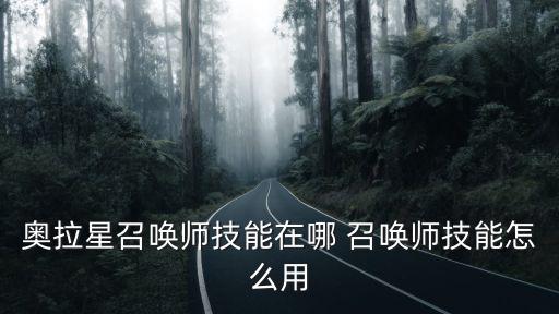 奥拉星召唤师技能在哪 召唤师技能怎么用