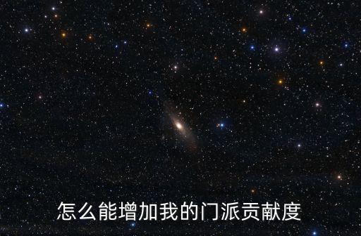 怎么能增加我的门派贡献度
