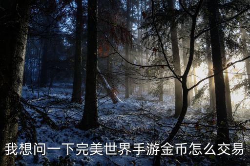 我想问一下完美世界手游金币怎么交易
