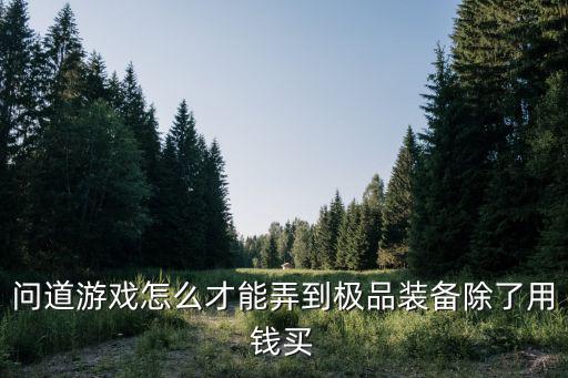 问道手游普陀武器怎么获得，问道游戏武器怎么才会做好攻略