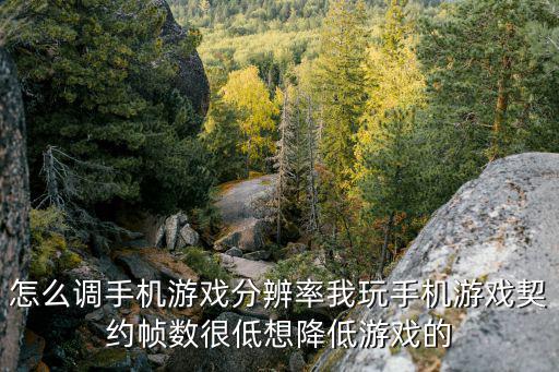 怎么调手机游戏分辨率我玩手机游戏契约帧数很低想降低游戏的
