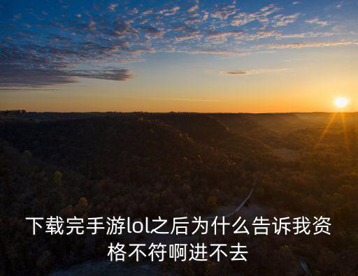 下载完手游lol之后为什么告诉我资格不符啊进不去