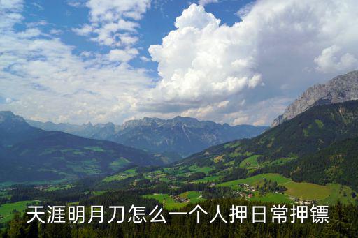 天涯明月刀怎么一个人押日常押镖