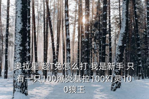 奥拉星 超T兔怎么打 我是新手 只有一只100爆炎基拉100幻灵100狼王