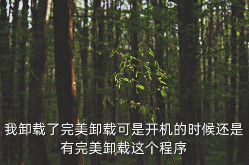 完美手游助手怎么卸载了还能打开，我卸载了完美卸载可是开机的时候还是有完美卸载这个程序