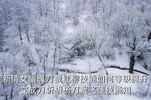 新倩女幽魂刀截红柳技能如何等级提升变成刀斩胡杨刀裁飞蓬技能知