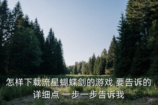 流星蝴蝶剑外传手游怎么下载，怎样下载流星蝴蝶剑的游戏 要告诉的详细点 一步一步告诉我