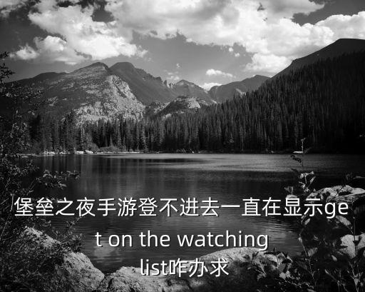 堡垒之夜手游登不进去一直在显示get on the watching list咋办求