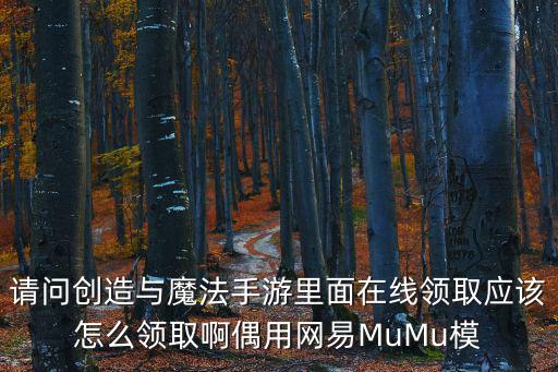 请问创造与魔法手游里面在线领取应该怎么领取啊偶用网易MuMu模