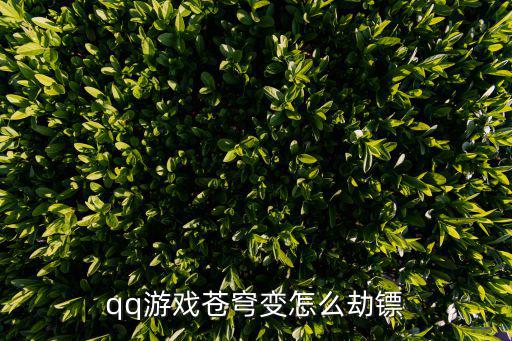 qq游戏苍穹变怎么劫镖