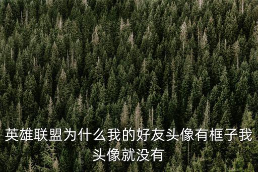 英雄联盟为什么我的好友头像有框子我头像就没有