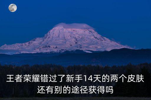 英雄手游峡谷新程怎么领二个皮肤，王者荣耀错过了新手14天的两个皮肤还有别的途径获得吗