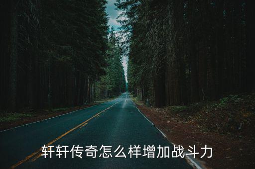 轩轩传奇怎么样增加战斗力