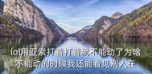 英雄联盟手游亚索打不动肉怎么办，lol用亚索打着打着就不能动了为啥不能动的时候我还能看见别人在