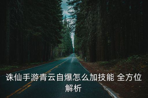 诛仙手游青云自爆怎么加技能 全方位解析
