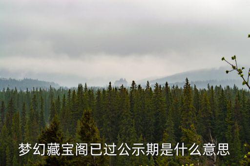 梦幻藏宝阁已过公示期是什么意思