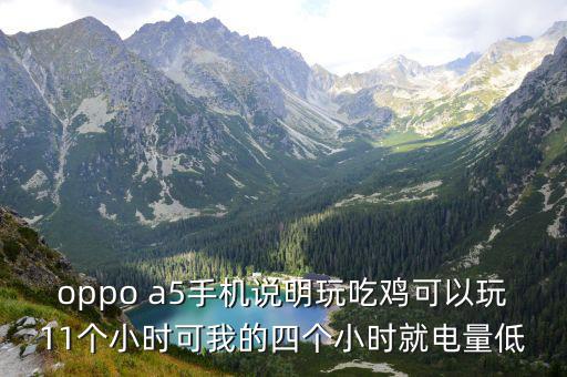 oppo a5手机说明玩吃鸡可以玩11个小时可我的四个小时就电量低