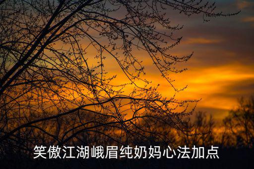 笑傲江湖峨眉纯奶妈心法加点
