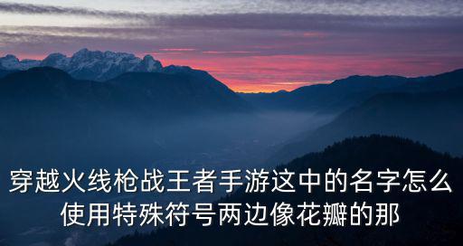 穿越火线枪战王者手游这中的名字怎么使用特殊符号两边像花瓣的那