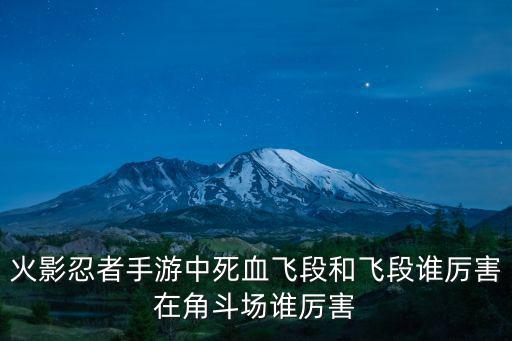 火影忍者手游中死血飞段和飞段谁厉害在角斗场谁厉害