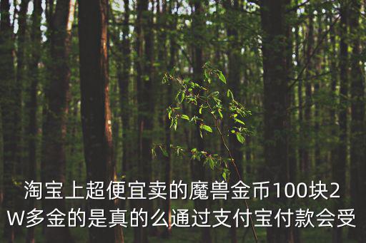 淘宝上超便宜卖的魔兽金币100块2W多金的是真的么通过支付宝付款会受