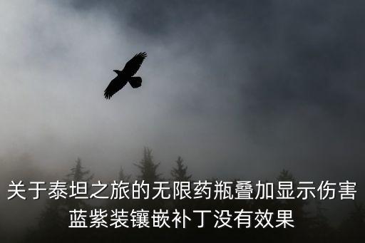 关于泰坦之旅的无限药瓶叠加显示伤害蓝紫装镶嵌补丁没有效果