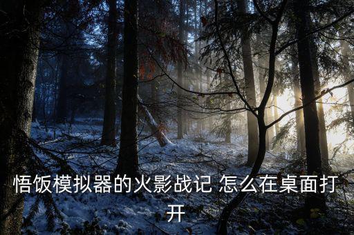 悟饭模拟器的火影战记 怎么在桌面打开