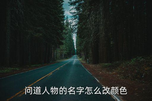 问道人物的名字怎么改颜色