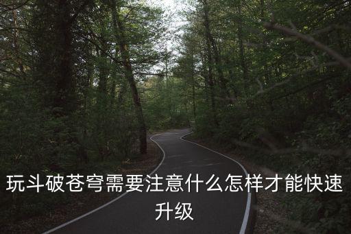 玩斗破苍穹需要注意什么怎样才能快速升级