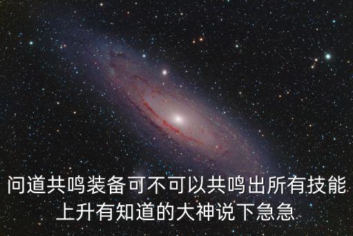 问道共鸣装备可不可以共鸣出所有技能上升有知道的大神说下急急