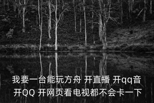 我要一台能玩方舟 开直播 开qq音 开QQ 开网页看电视都不会卡一下