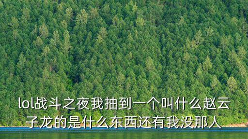 lol战斗之夜我抽到一个叫什么赵云子龙的是什么东西还有我没那人