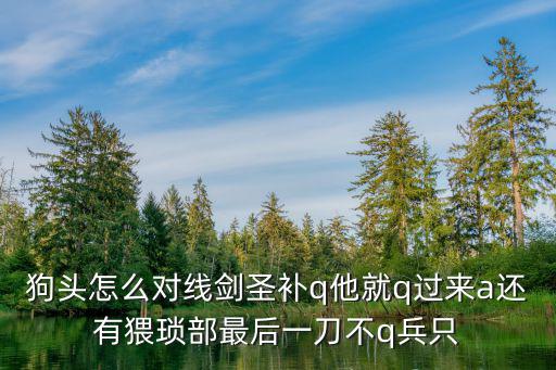 狗头怎么对线剑圣补q他就q过来a还有猥琐部最后一刀不q兵只