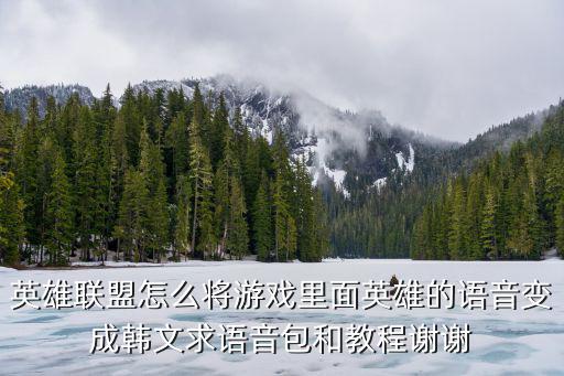 英雄联盟怎么将游戏里面英雄的语音变成韩文求语音包和教程谢谢